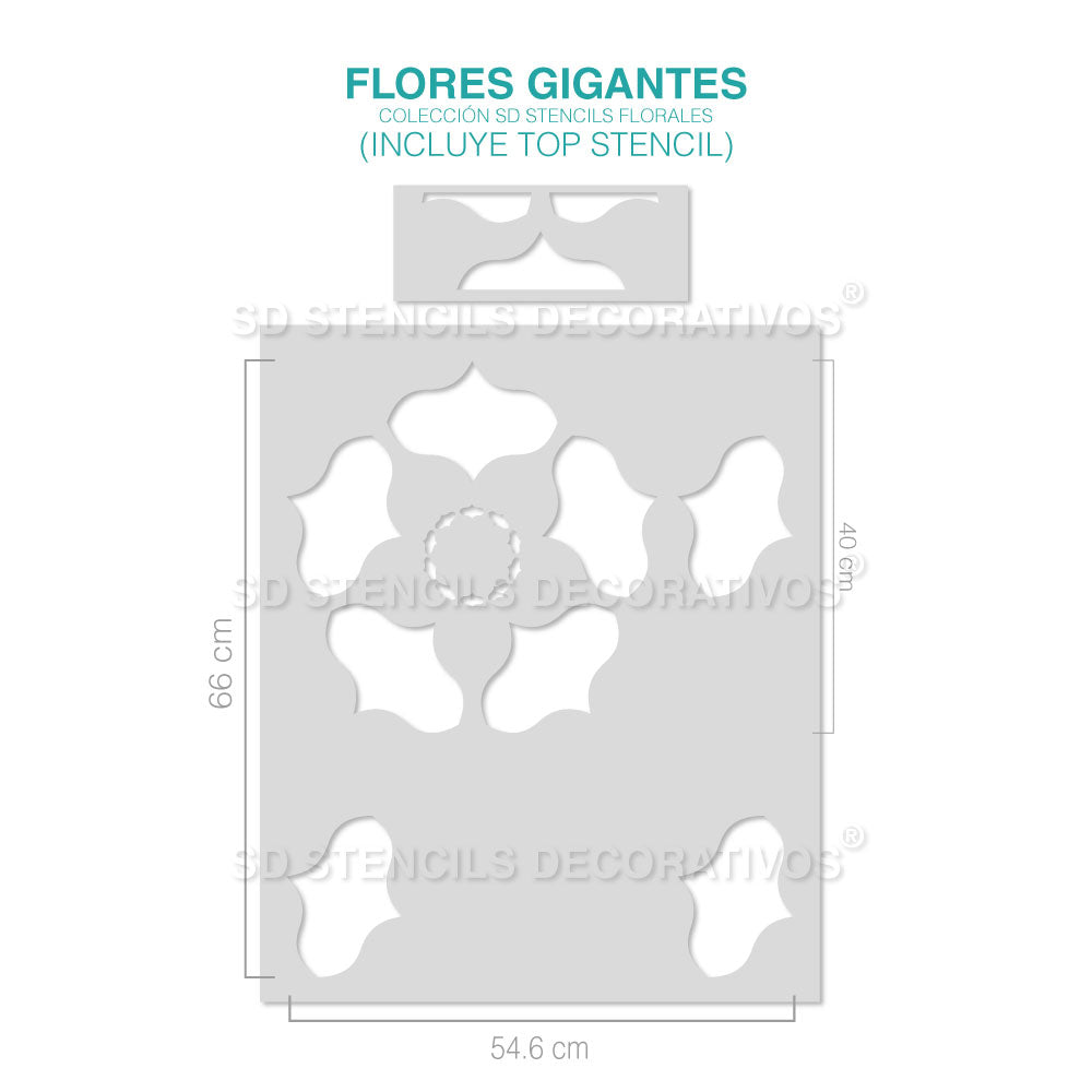 seguro virar fusión FLORES GIGANTES -Stencil, plantilla decorativa para pintar – SD Stencils  Decorativos