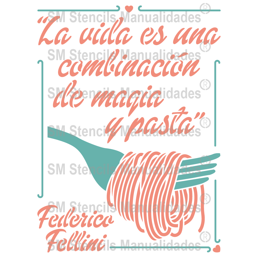 PLANTILLA PARA MANUALIDADES FRASES COMIDA 06 - Stencil decorativo – SD  Stencils Decorativos