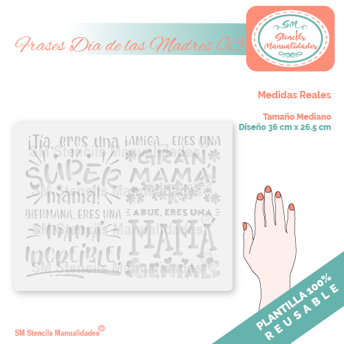 PLANTILLA PARA PINTAR FRASES DÍA DE LAS MADRES 03 -Stencil, plantilla  decorativa – SD Stencils Decorativos