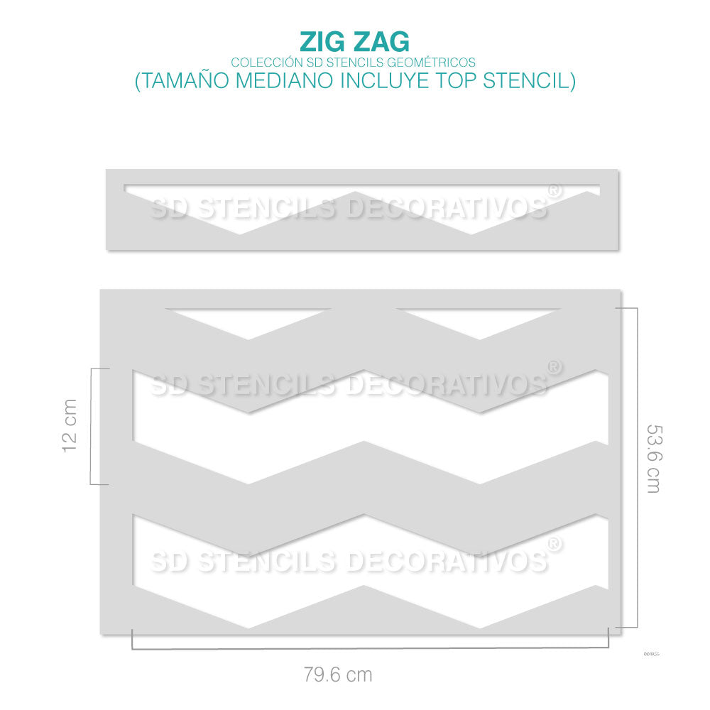 Zig Zag Stencil Plantilla Para Pintar Sd Stencils Decorativos