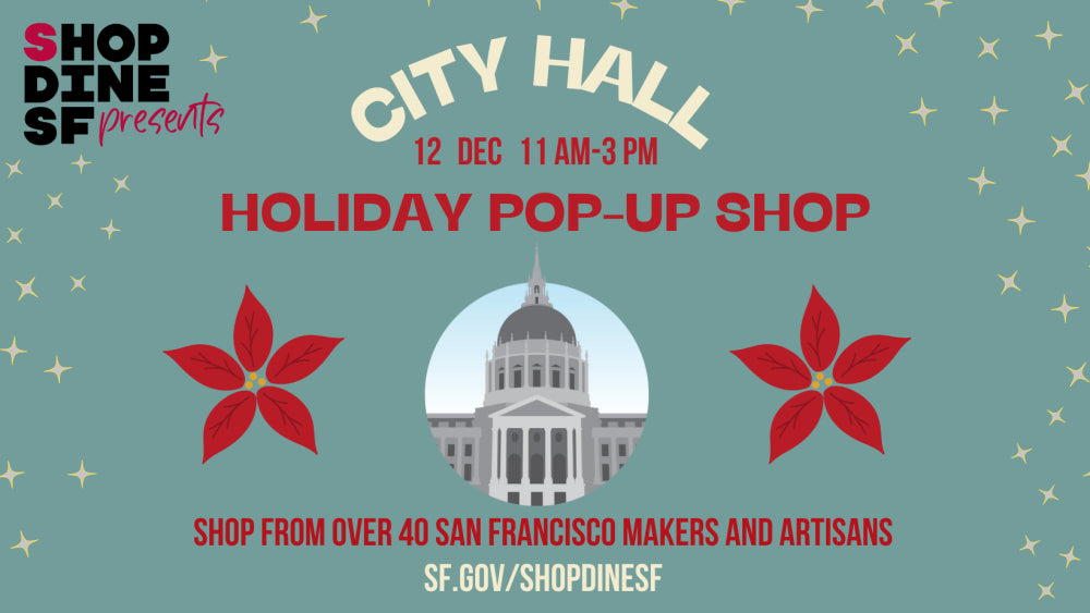 San Francisco City Hall Pop-up Shop Holiday event featring Nana Joes Granola, December 12 2023