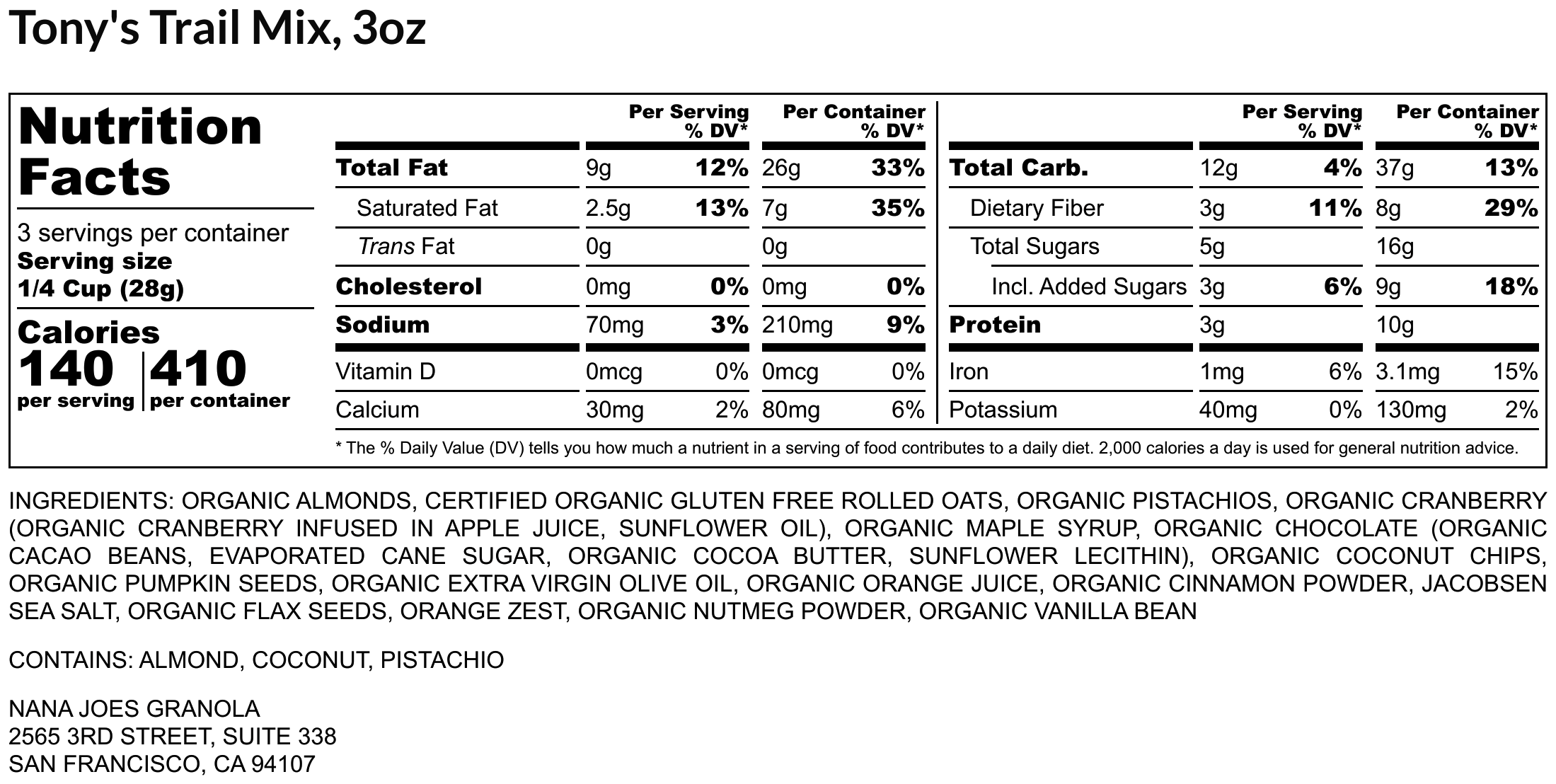 nutrition facts image