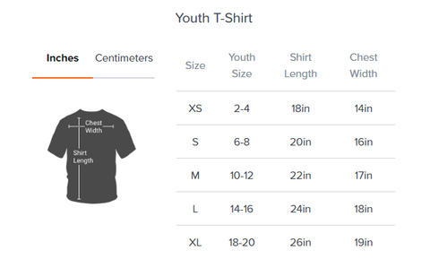 District Youth Shirt Size Chart