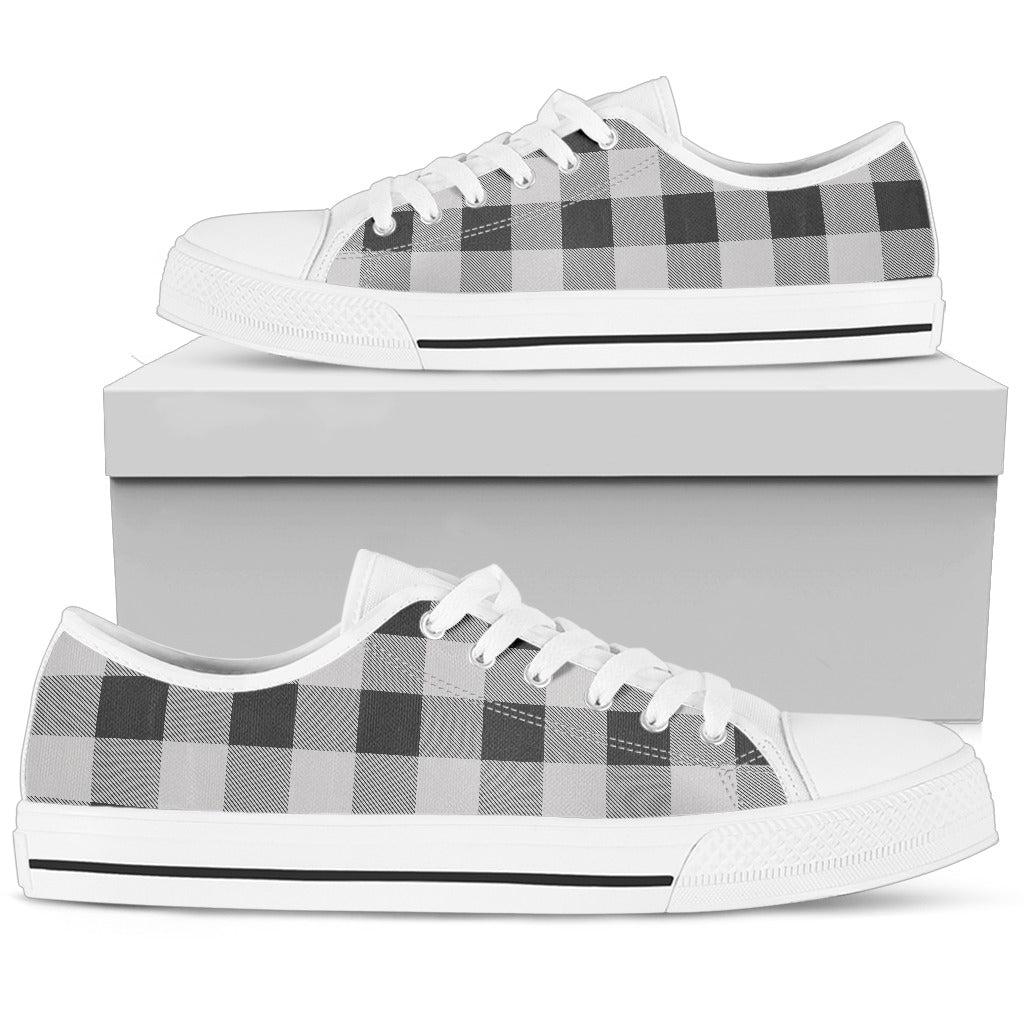 black and white buffalo plaid shoes