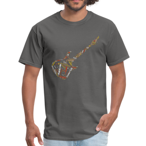 Guitar Dad Word Art T Shirt - charcoal
