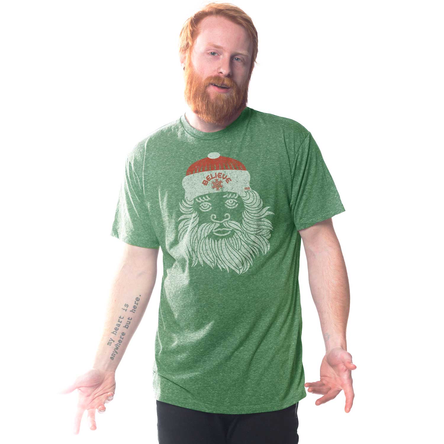 Believe in Santa Retro T-Shirt | Cool Funny Christmas Graphic | SOLID THREADS - Solid Threads