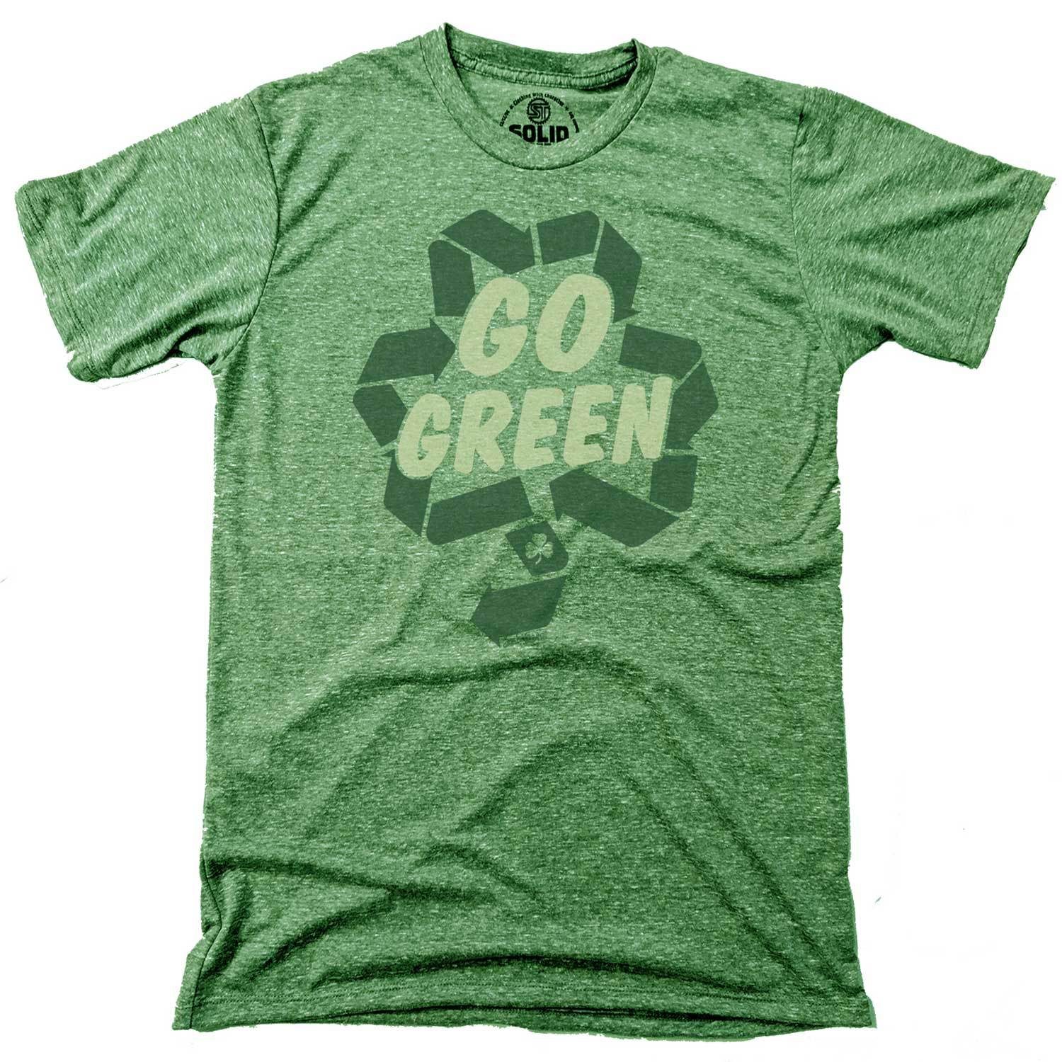 Solid Green Tee Cool Vintage Shamrock Paddys | St - Graphic T-Shirt Threads Shirt