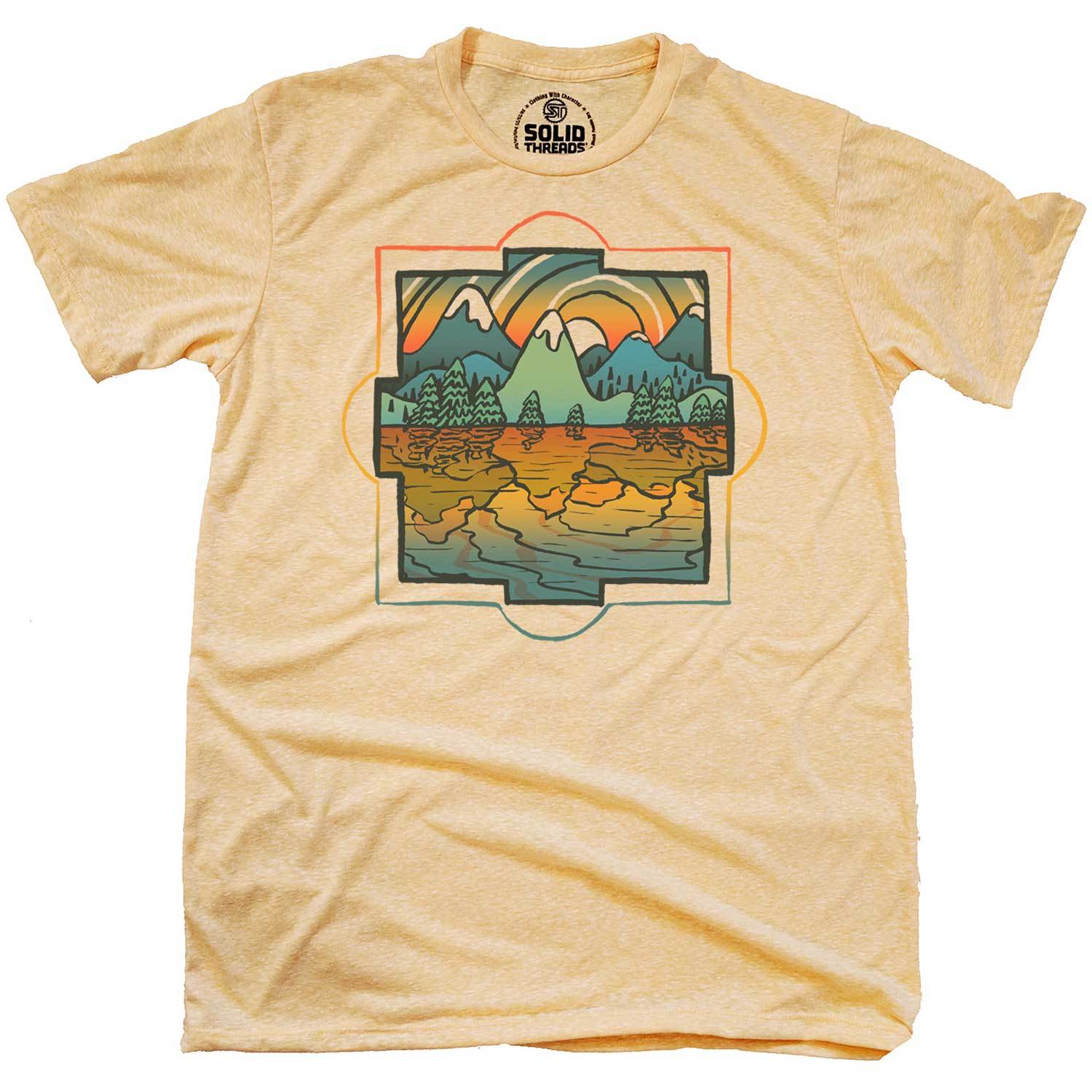  Outdoor Sunset Mountains Color Fade Graphic T-Shirt : Clothing,  Shoes & Jewelry