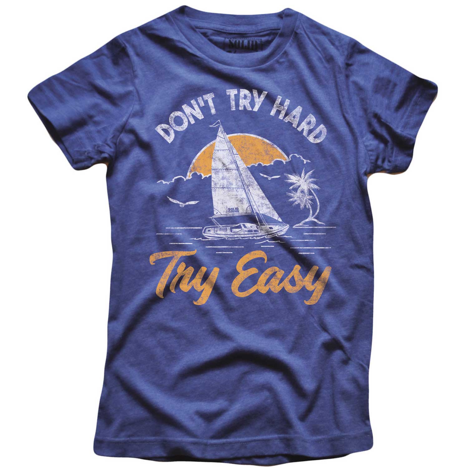 Playing with Your Dinghy Vintage Graphic T-Shirt | Funny Sailing Tee Triblend Royal / X-Large