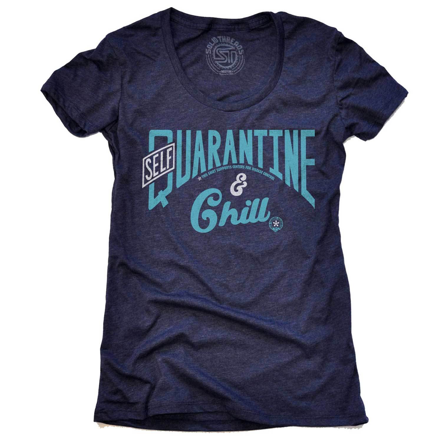 Saintgoals Womens graphic tee - heather navy - Catholic Saint Virtues