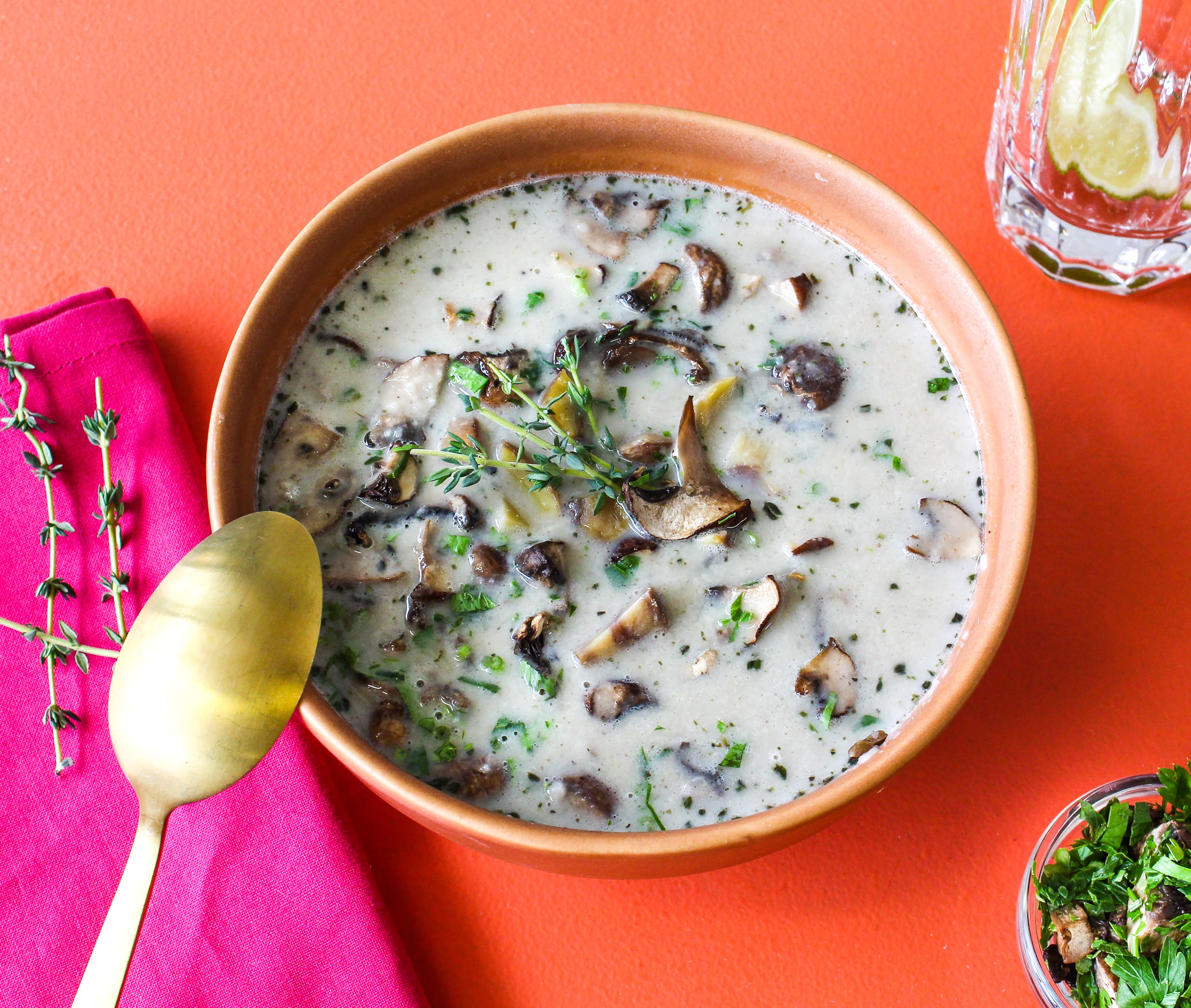 Wild Rice, Chestnut and Mushroom Soup