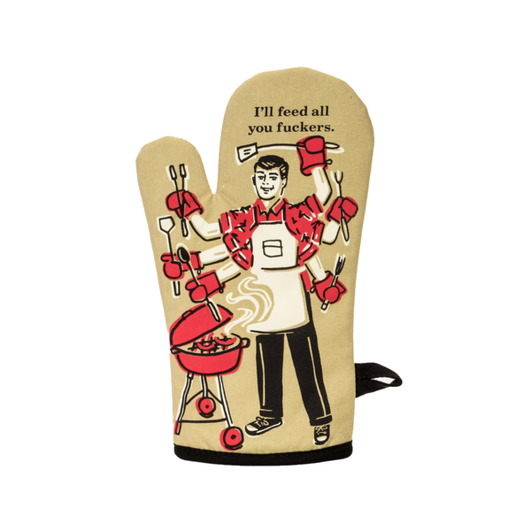 Man with a Pan Oven Mitt - Home