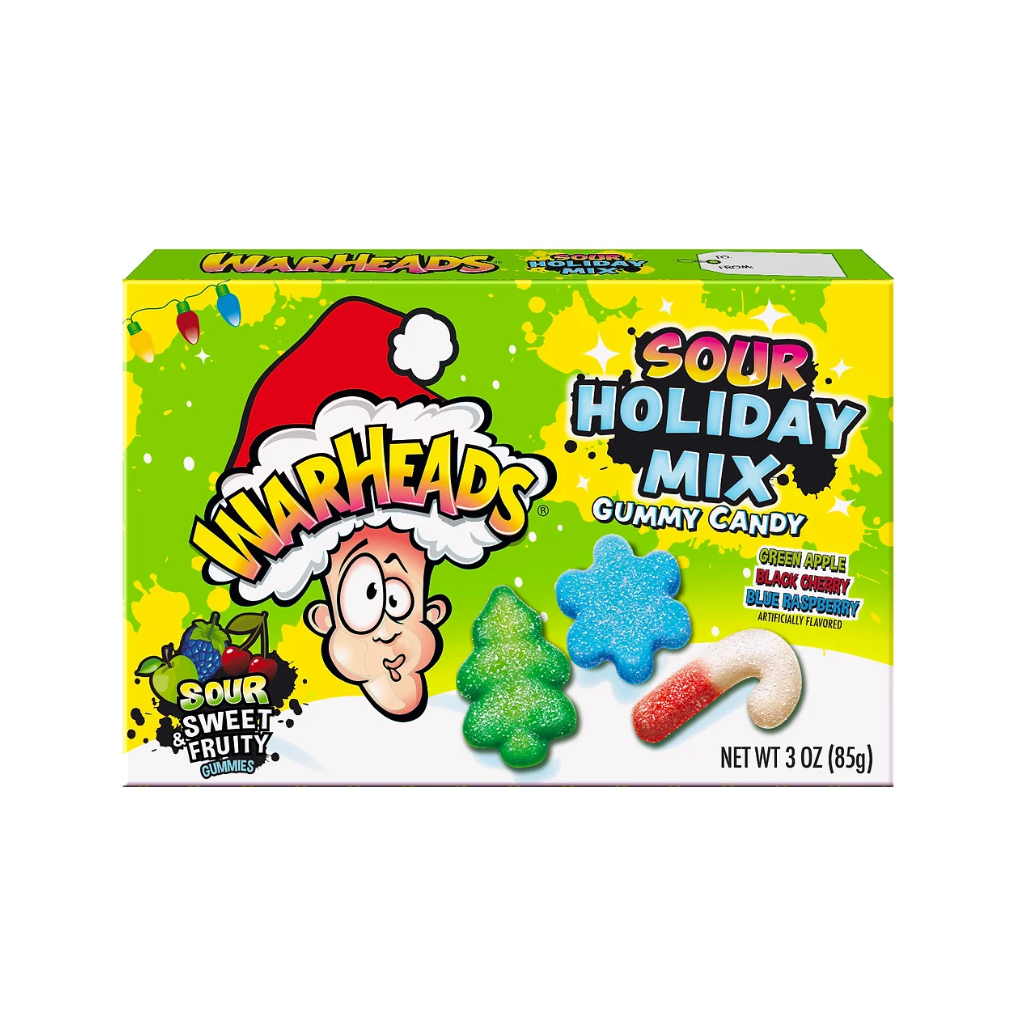 Image of WarHeads Holiday Sour Gummy Theater Box Size Candy  5 NETWT 30 855 