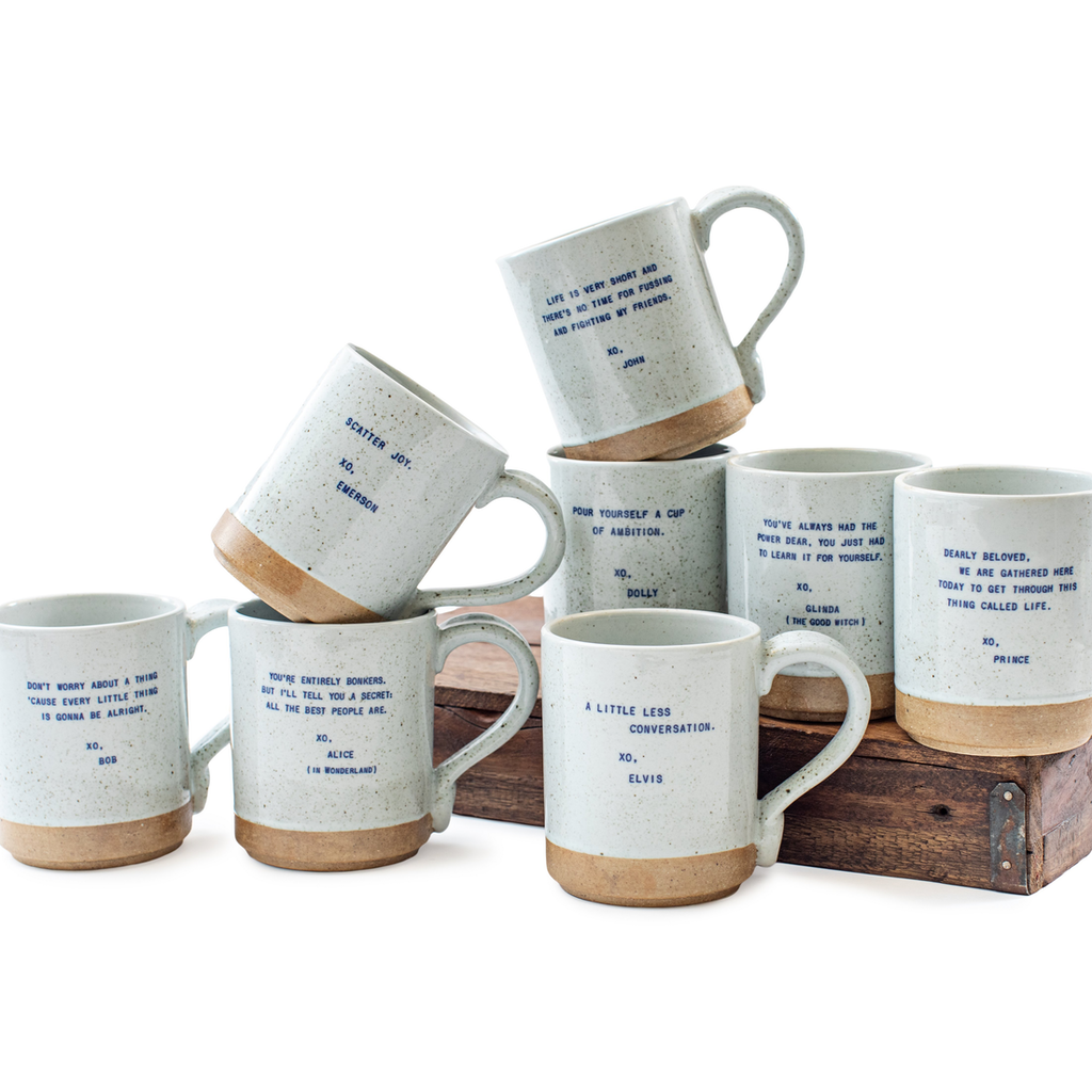 Image of Sugarboo XO Quotes Mugs  AUITIE Less CONVERSATION- 