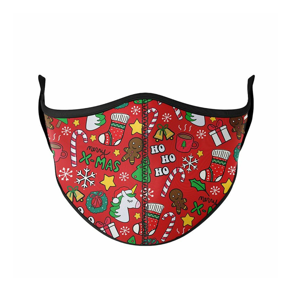 CHRISTMAS UNI RED / ADULT-S/M Cloth Face Masks - HOLIDAY Prints Top Trenz Apparel & Accessories - Masks & Face Coverings