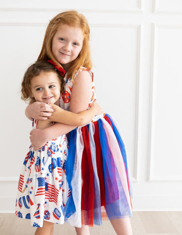 4th of July sister coordinating dresses