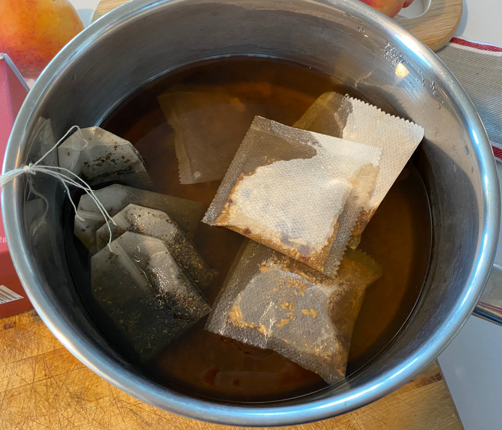 Reishi mushroom tea bags iced tea batch