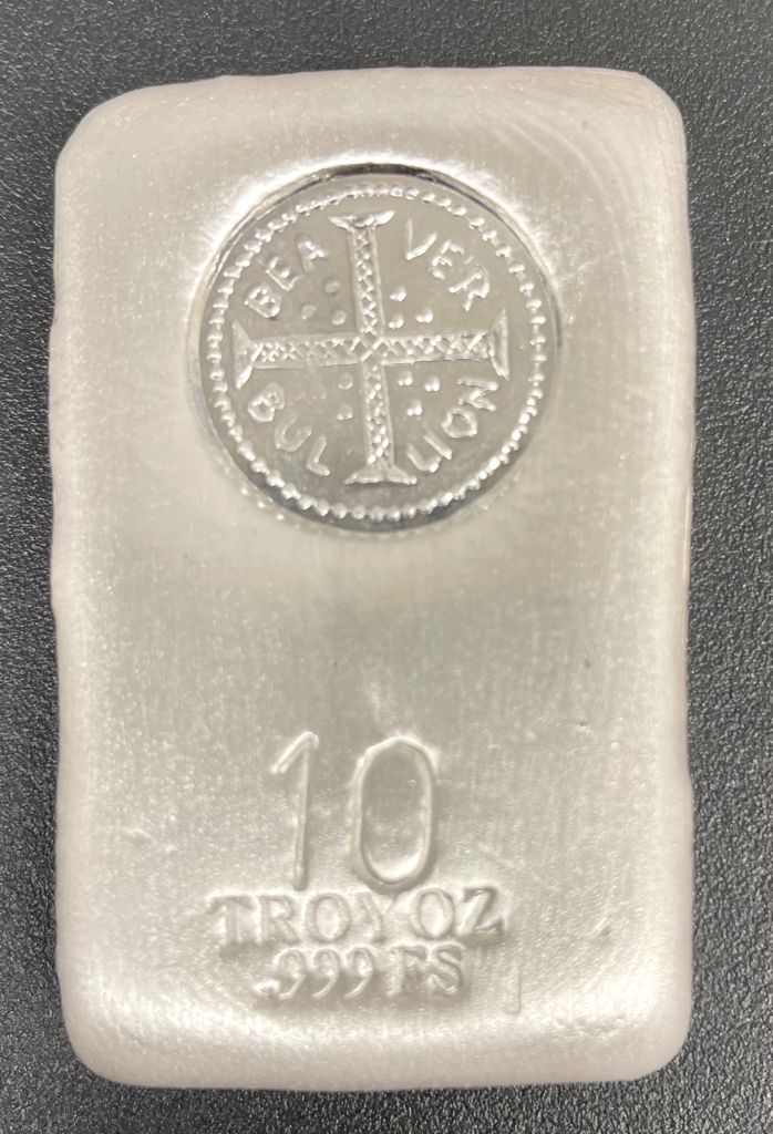 1 oz silver bar in hand