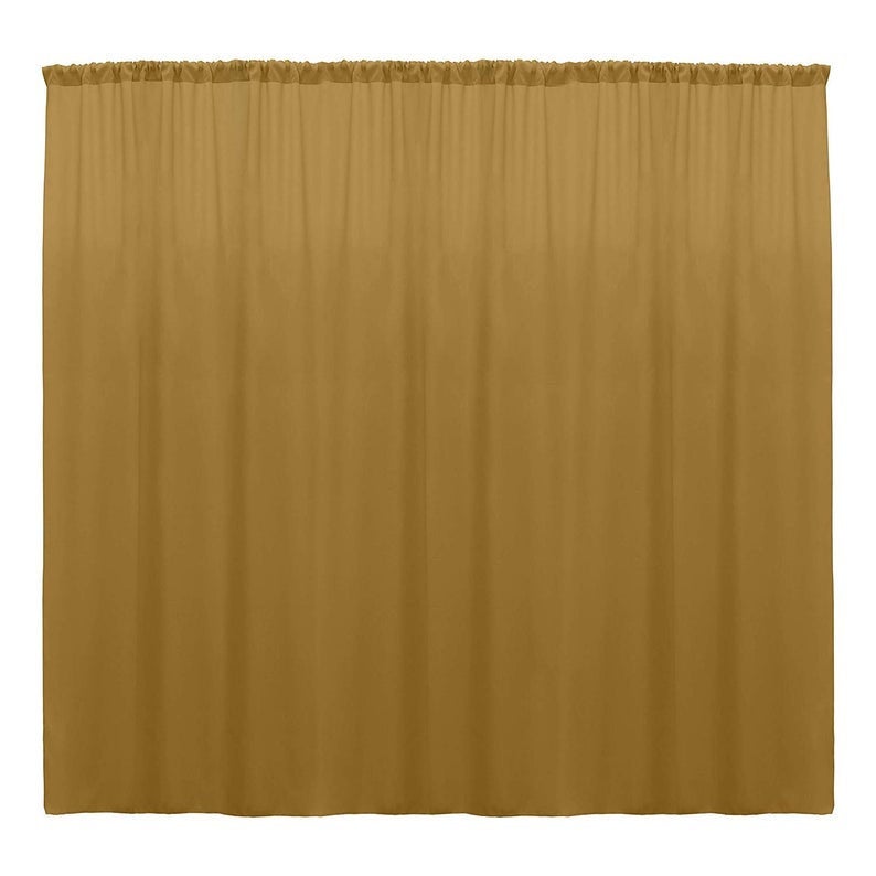 10 x 10 Ft - Gold - Curtain Polyester Backdrop Drapes Panels with Rod