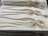 Two Tone - White / Gold -  4 Way Stretch Sequins Fabric Embroidered On Mesh Sold By Yard