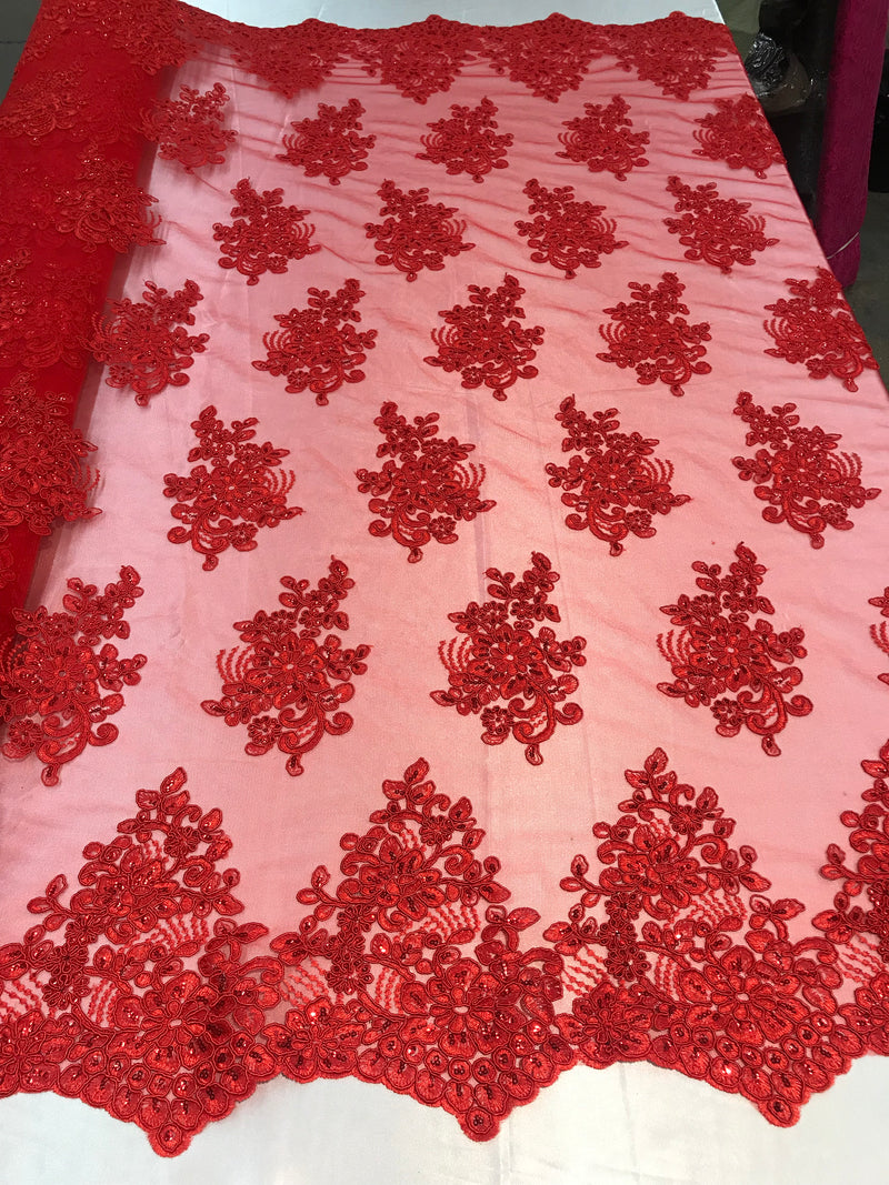 red lace fabric by the yard