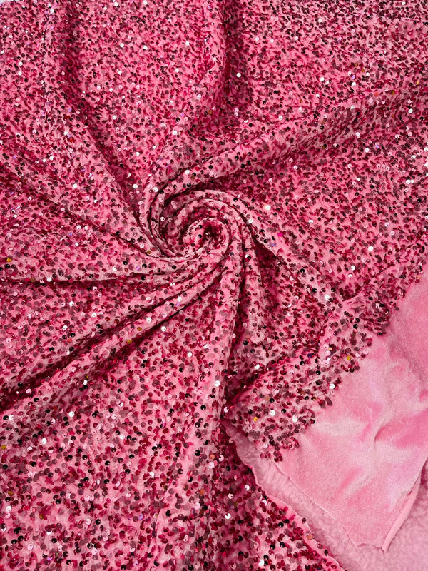 Red Sequin Velvet Fabric. Red All Over Sequin on Stretch Velvet Fabric,  Stretch Sequin Fabric by Yard BEST PRICE -  Canada