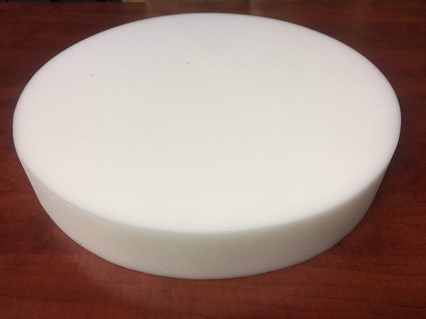 12 x 3 White Foam Round Stool - Seat Chair Upholstery Foam Cushion P