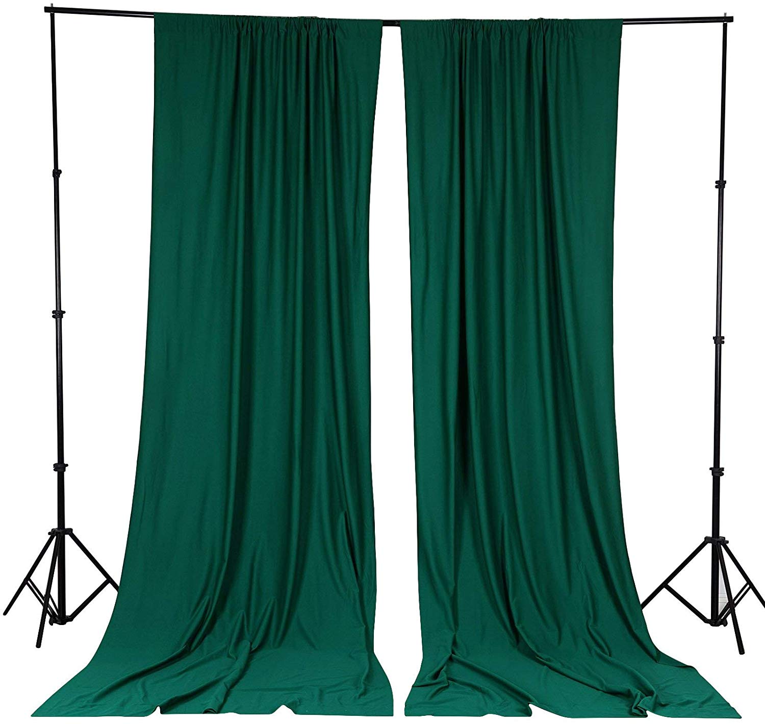 5 Feet x 10 Feet - Hunter Green Polyester Poplin Backdrop Drape Curtai ...