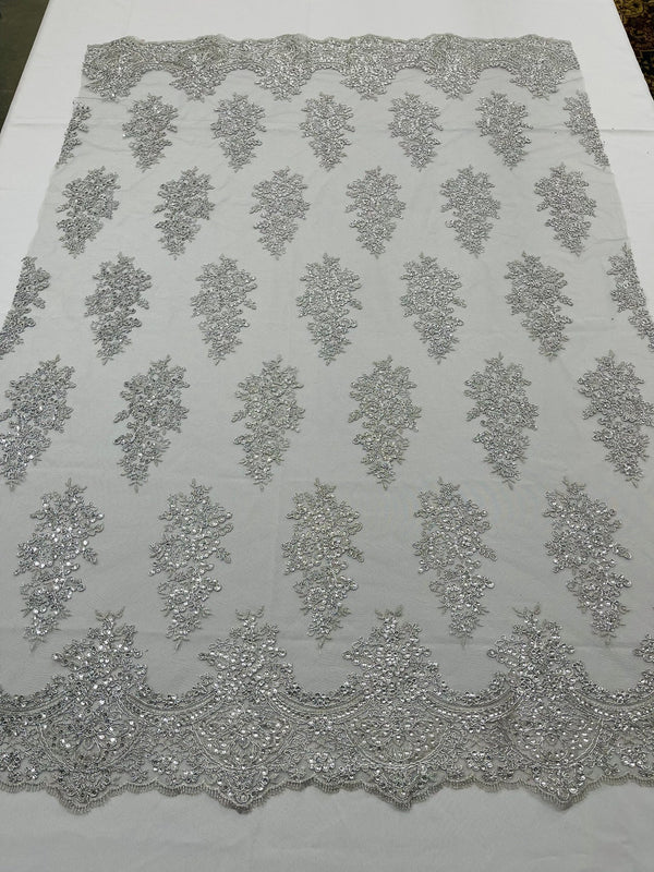 Star Gold-White Floral Metallic Lace Fabric – Denver Fabrics