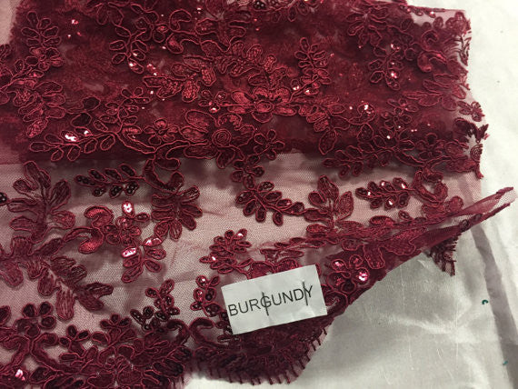 burgundy lace fabric