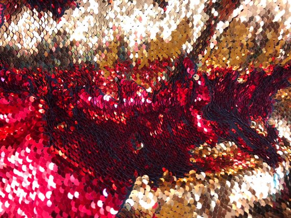 Red Sequins Backdrop Sequin Fabric Mermaid Sequin Fabric IBD-24148 (With  Pocket) - 6.5'Wx5'H(2x1.5m)