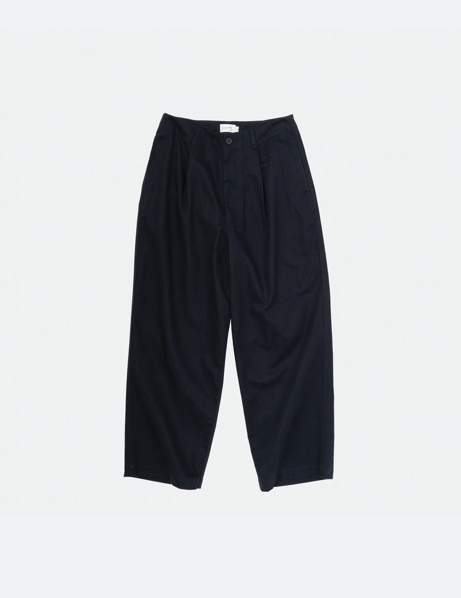 STILL BY HAND PT01232 COTTON TWILL WIDE TAPERED PANTS