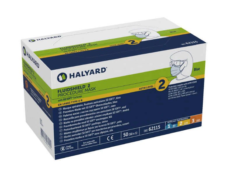 Halyard Fluidshield* Procedure Mask | ASTM Level 2 Protection