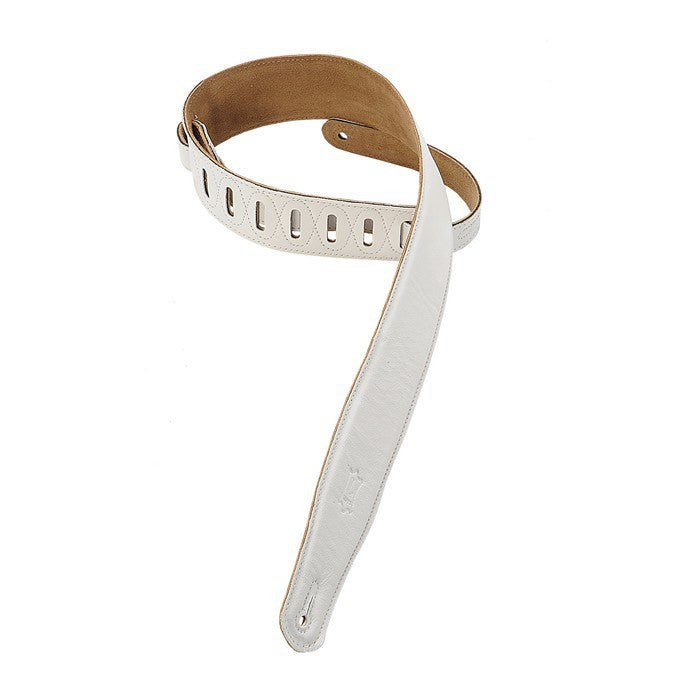 Levy's White Garment Padded Leather Guitar Strap