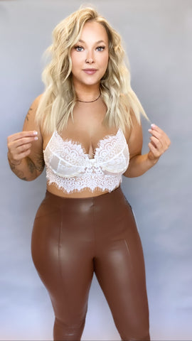 Dalina Leather Pants -Chocolate