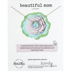 Larimar Luxe Beautiful Mom Necklace - Mohonk Mountain House Gift Shop