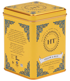Yellow and Blue Tea Tin - Mohonk Mountain House Gift Shop