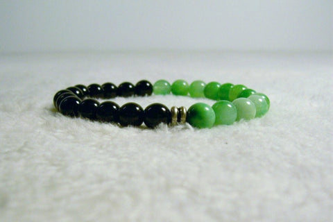 Black and Green Stretch Bracelet 2 by Chained Dolls