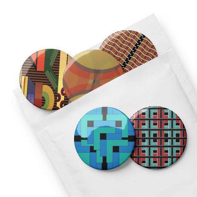 Abstract 2.25 inch Button Pack 1 by Chained Dolls