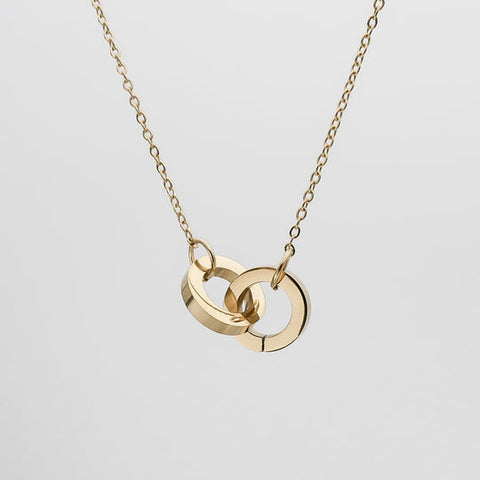 interlocking gold necklace love symbol
