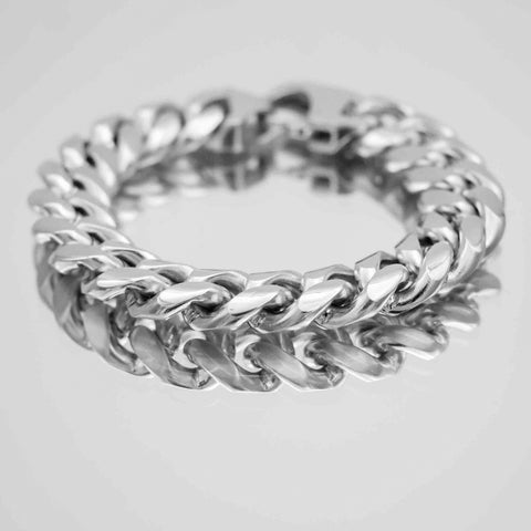 silver cuban chain bracelet