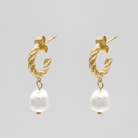 Pearl detailing on small hoop earrings - Hoop Earring Trends 2022