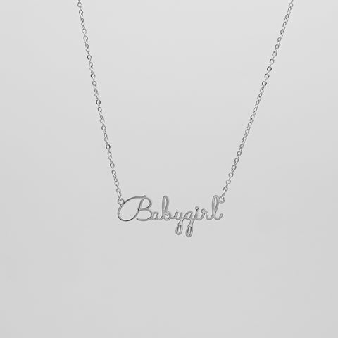 Valentine's Jewellery Gifts 2022 - Silver baby girl personalised name necklace