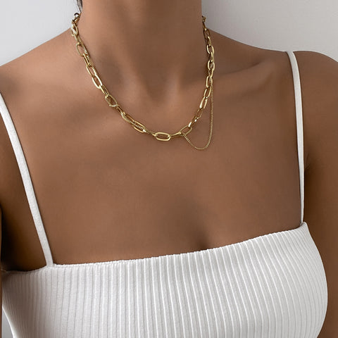 Paperclip gold chain for women