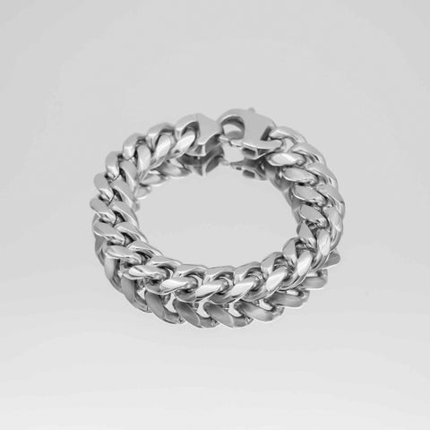 Silver Cuban link chain bracelet