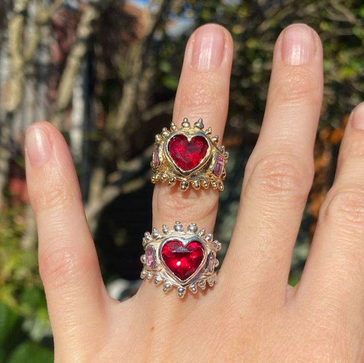 red heart ruby ring