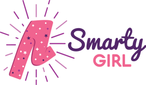 Smarty Girl logo - empower girls to explore STEM in style - science technology engineering math clothing clothes apparel garments kids kid children childrens child pants leggings girls girly nerd nerdy geek geeky