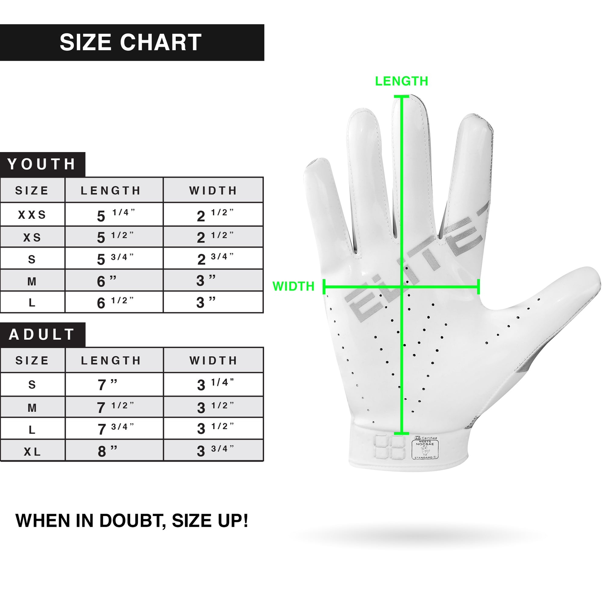 Receiver Gloves Size Chart | kdc.org.pk