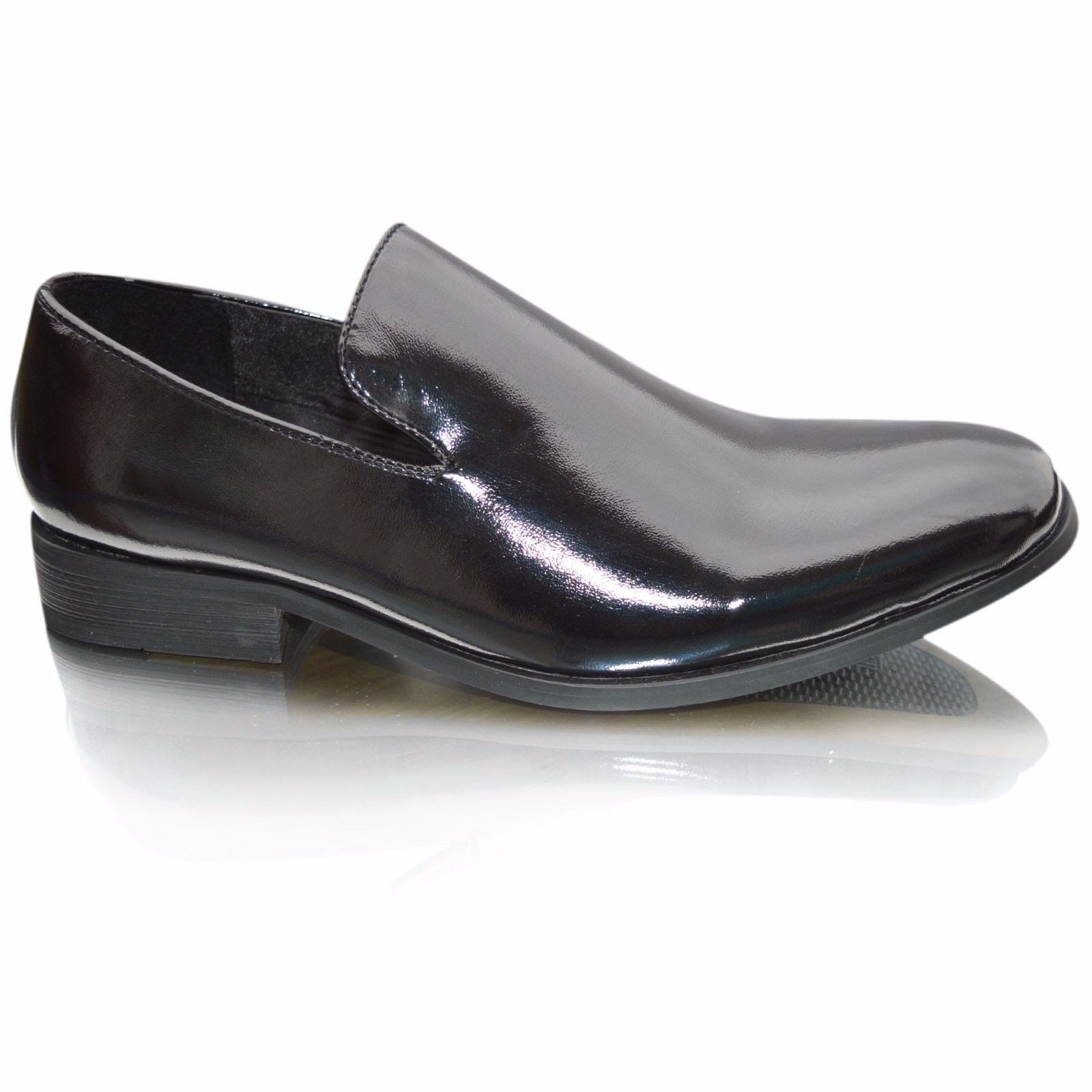 mens shiny black loafers