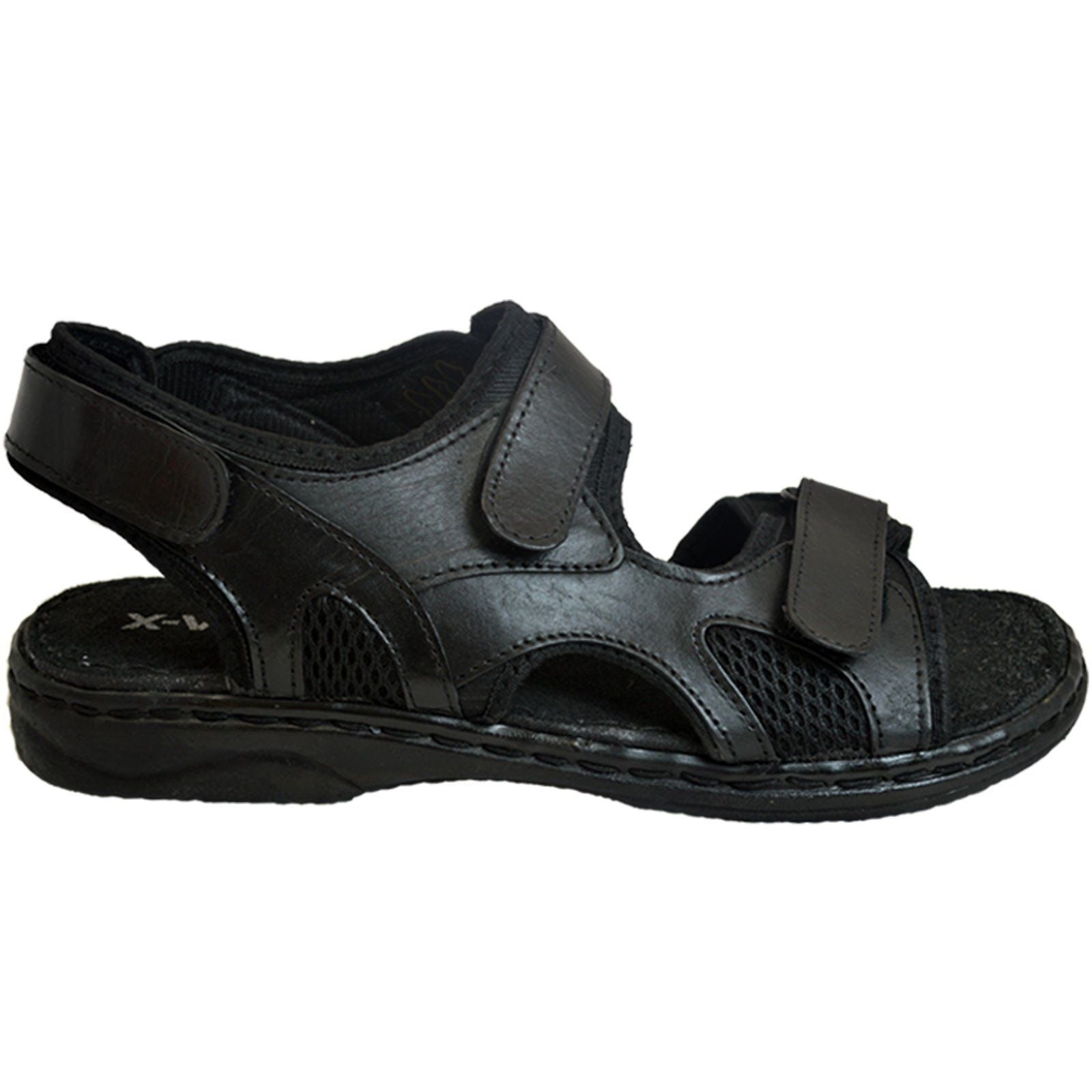 Mens Summer Sandals Leather Velcro 